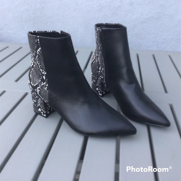 Nine West Snakeskin Print Embossed Ankle Booties - Picture 2 of 10